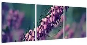 Favi Tablou cu floare violetă (cu ceas) (90x30 cm) Ofertă