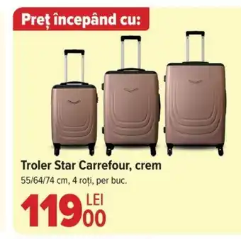 Carrefour Troler Star Carrefour, crem Ofertă
