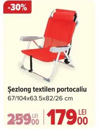 Carrefour Şezlong textilen portocaliu Ofertă