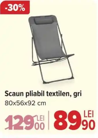 Scaun pliabil textilen, gri