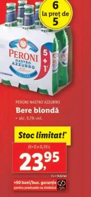 Lidl PERONI NASTRO AZZURRO Bere blondă Ofertă