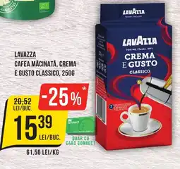 Mega Image LAVAZZA CAFEA MĂCINATĂ, CREMA E GUSTO CLASSICO, 250G Ofertă
