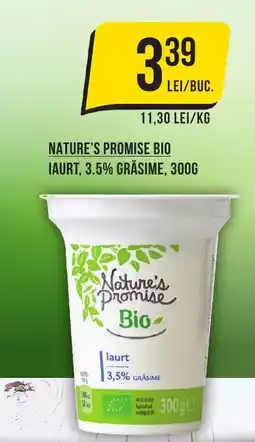 Mega Image NATURE'S PROMISE BIO IAURT, 3.5% GRÅSIME, 300G Ofertă