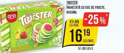 TWISTER ÎNGHEȚATĂ CU SUC DE FRUCTE, 8X50ML