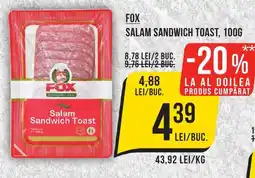 Mega Image FOX SALAM SANDWICH TOAST, 100G Ofertă