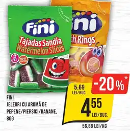 FINI JELEURI CU AROMĂ DE PEPENE/PIERSICI/BANANE, 80G