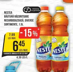 Mega Image NESTEA BĂUTURĂ RĂCORITOARE NECARBOGAZOASĂ, DIVERSE SORTIMENTE, 1.5L Ofertă