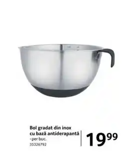 Selgros Bol gradat din inox cu bază antiderapantǎ Ofertă