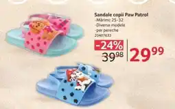 Selgros Sandale copii Paw Patrol Ofertă