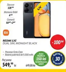 Flanco REDMI 13C DUAL SIM, MIDNIGHT BLACK Ofertă