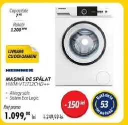 Flanco HEINNER MAŞINĂ DE SPALAT HWM-VT1712CHD++ Ofertă