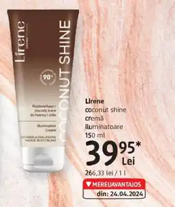 Lirene coconut shine cremă iluminatoare 150 ml