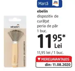 DM Ebelin dispozitiv de curăţat peria de păr 1 buc. Ofertă
