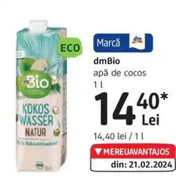 DM DmBio apă de cocos 1L Ofertă