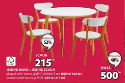 JYSK JEGIND MASĂ + JEGIND SCAUN Ofertă