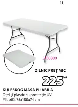 JYSK KULESKOG MASĂ PLIABILĂ Ofertă