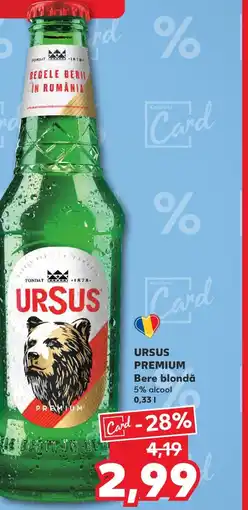 Kaufland URSUS PREMIUM Bere blondǎ 0.33L Ofertă