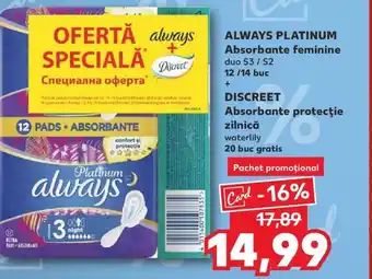 Kaufland ALWAYS PLATINUM Absorbante feminine Ofertă