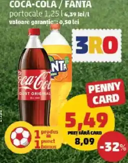 Penny COCA-COLA / FANTA 1.25L Ofertă