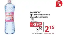 AQUATIQUE Apă minerală naturală plată oligominerală
