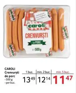 Selgros CAROLI Crenvursti de porc Ofertă