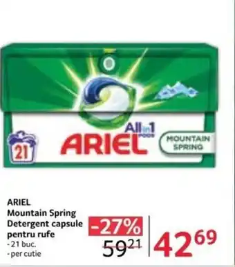 Selgros ARIEL Mountain Spring Detergent capsule pentru rufe Ofertă