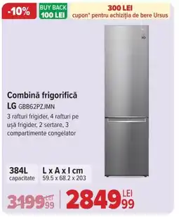 Carrefour Combină frigorifică LG GBB62PZJMN Ofertă
