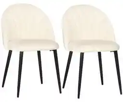 Favi Set 2 scaune pentru camera de zi, tapitate, design nordic si ergonomic, antizgarieturi si antiderapante, Bej 52x54x79cm HOMCO Ofertă