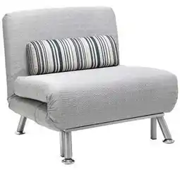 Fotoliu pat extensibil HOMCOM din Fier și Bumbac cu Pernă cu Dungi, Gri 75x70x75cm | Aosom RO