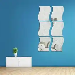 Favi Sticker perete 3D Mirrors Silver 17x14 cm (6 buc/set) Ofertă