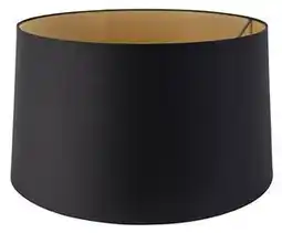 Abajur din bumbac negru 45/50/28 cu interior auriu
