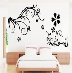 Favi Sticker perete Black Flower Decor Ofertă