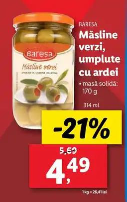 Lidl BARESA Măsline verzi, umplute cu ardei Ofertă