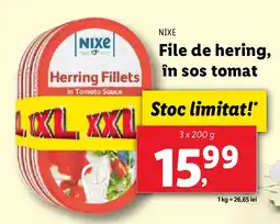 Lidl NIXE File de hering, în sos tomat Ofertă