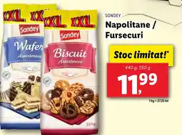 Lidl SONDEY Napolitane / Fursecuri Ofertă