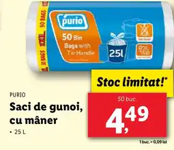 Lidl PURIO Saci de gunoi, cu mâner Ofertă