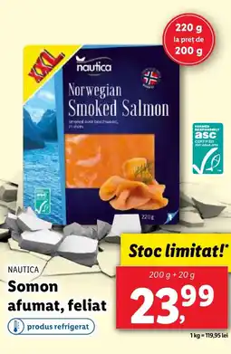 Lidl NAUTICA Somon afumat, feliat Ofertă