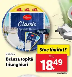 Lidl MILBONA Brânză topită triunghiuri Ofertă