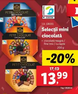 Lidl J.D. GROSS Selecţii mini ciocolată Ofertă