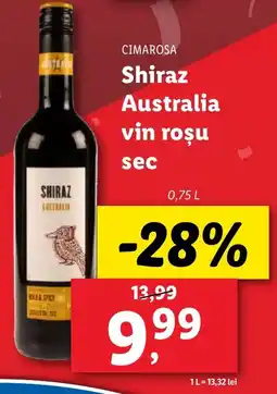 Lidl CIMAROSA Shiraz Australia vin roşu sec 0.75L Ofertă