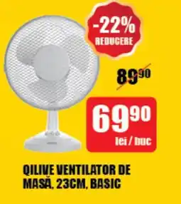 Auchan QILIVE VENTILATOR DE MASĂ, 23CM, BASIC Ofertă