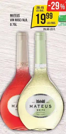 Mega Image MATEUS VIN ROSE/ALB, 0.75L Ofertă