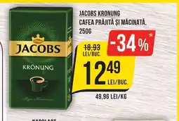 Mega Image JACOBS KRONUNG CAFEA PRĂJITĂ ŞI MĂCINATĂ, 250G Ofertă