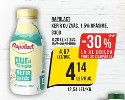 Mega Image NAPOLACT KEFIR CU ZVÂC, 1.5% GRĂSIME, 330G Ofertă