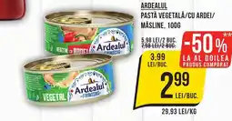 Mega Image ARDEALUL PASTĂ VEGETALĂ/CU ARDEI/ MĂSLINE, 100G Ofertă