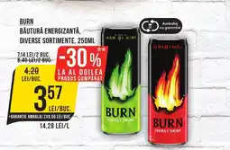 Mega Image BURN BĂUTURĂ ENERGIZANTĂ, DIVERSE SORTIMENTE, 250ML Ofertă