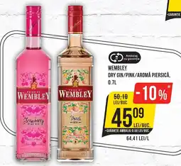 WEMBLEY DRY GIN/PINK/AROMĂ PIERSICĂ, 0.7L