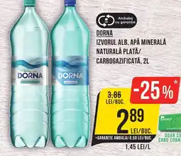 DORNA IZVORUL ALB, APĂ MINERALĂ NATURALĂ PLATĂ/ CARBOGAZIFICATĂ, 2L