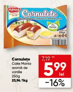 Cornulețe Cake Mania aromă de vanilie 250g