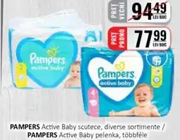 CBA PAMPERS Active Baby scutece, diverse sortimente Ofertă